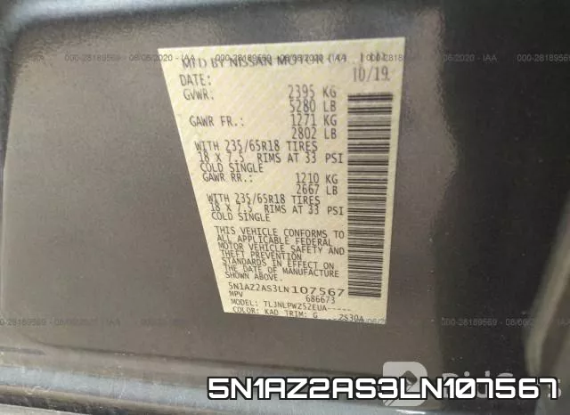 5N1AZ2AS3LN107567 фото 10