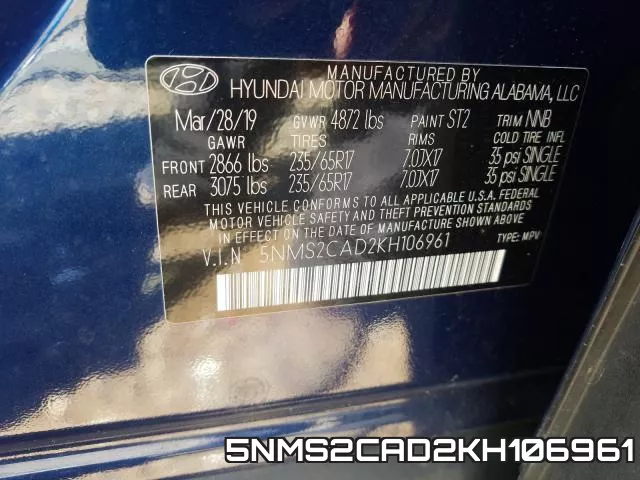 5NMS2CAD2KH106961 фото 2