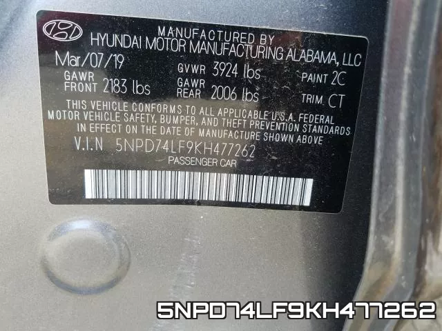 5NPD74LF9KH477262 фото 2