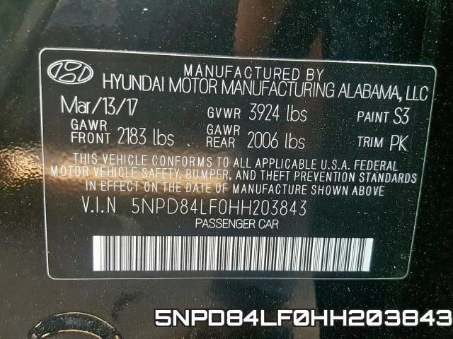 5NPD84LF0HH203843 фото 2