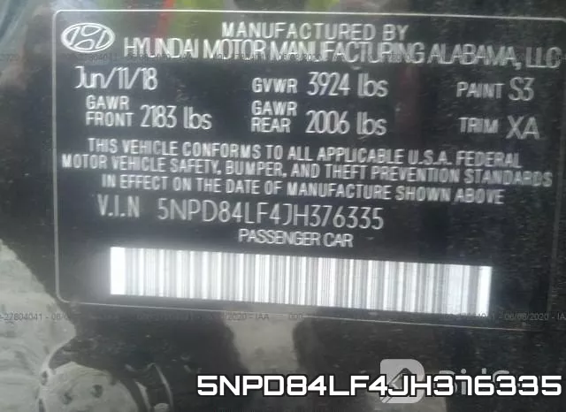 5NPD84LF4JH376335 фото 10