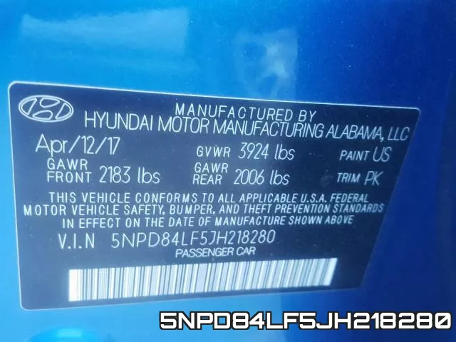 5NPD84LF5JH218280 фото 2