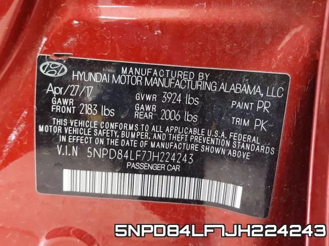 5NPD84LF7JH224243 фото 2