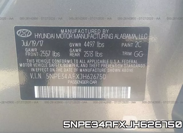 5NPE34AFXJH626750 фото 10
