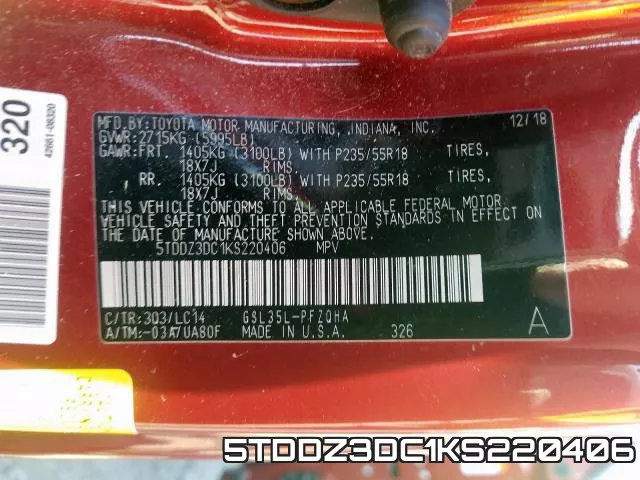 5TDDZ3DC1KS220406 фото 2