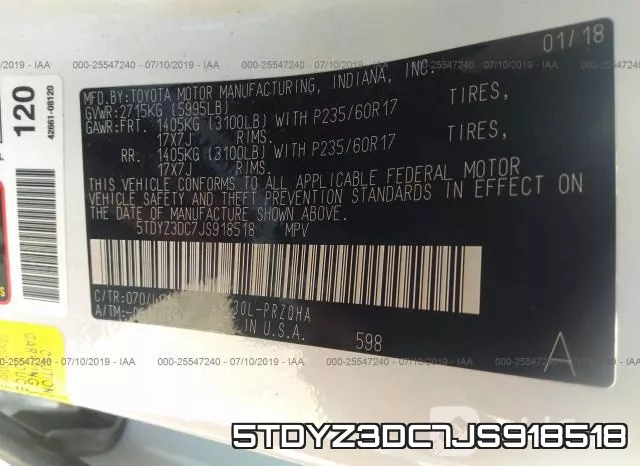 5TDYZ3DC7JS918518 фото 10