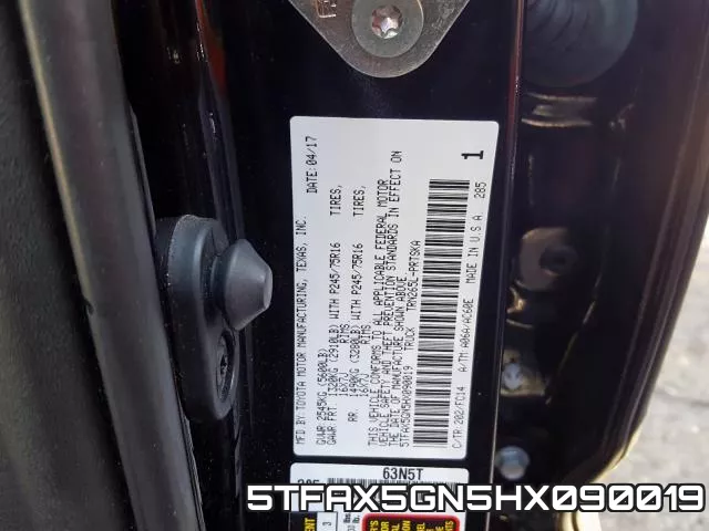 5TFAX5GN5HX090019 фото 2