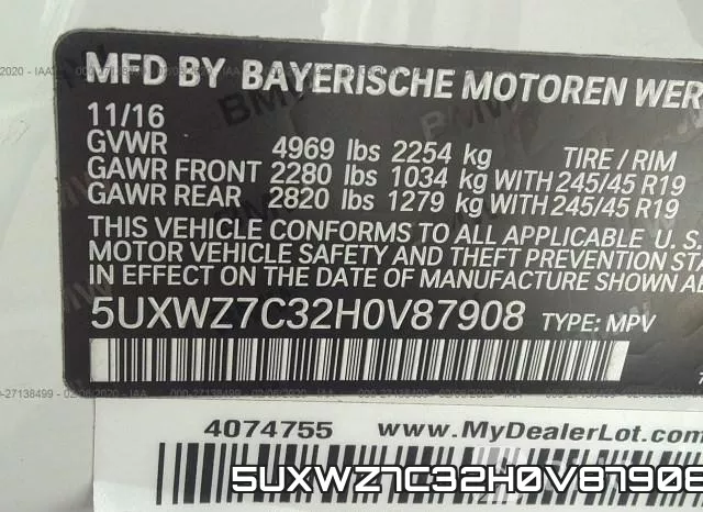 5UXWZ7C32H0V87908 фото 10
