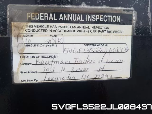 5VGFL3522JL008437 фото 2