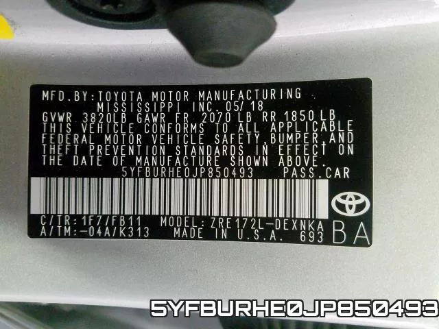 5YFBURHE0JP850493 фото 2