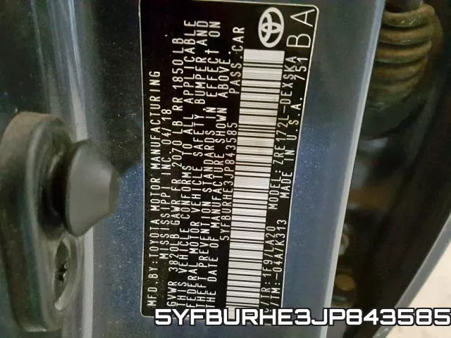 5YFBURHE3JP843585 фото 2