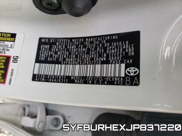 5YFBURHEXJP837220 фото 2