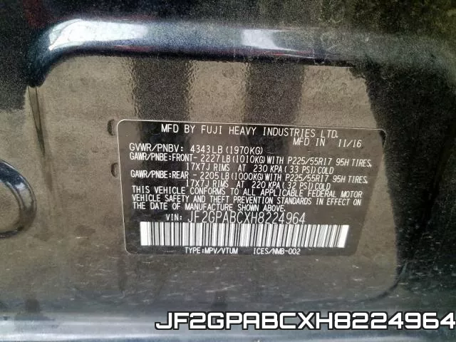 JF2GPABCXH8224964 фото 2
