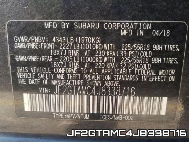 JF2GTAMC4J8338716 фото 2