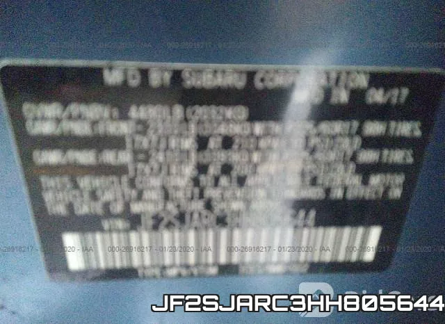 JF2SJARC3HH805644 фото 10