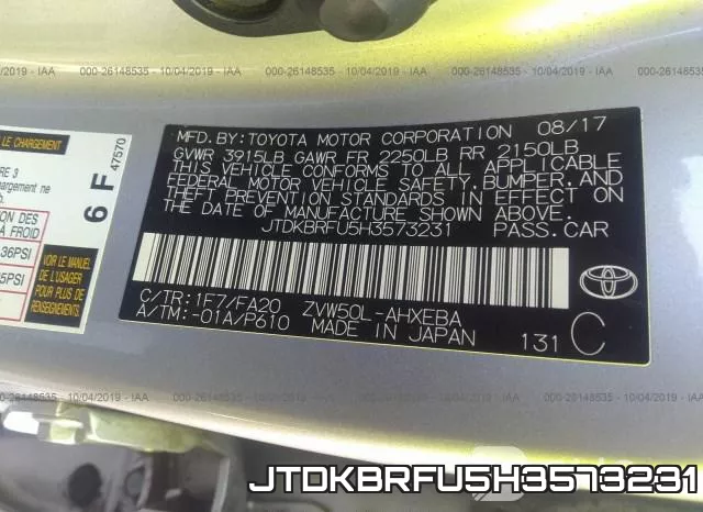 JTDKBRFU5H3573231 фото 10