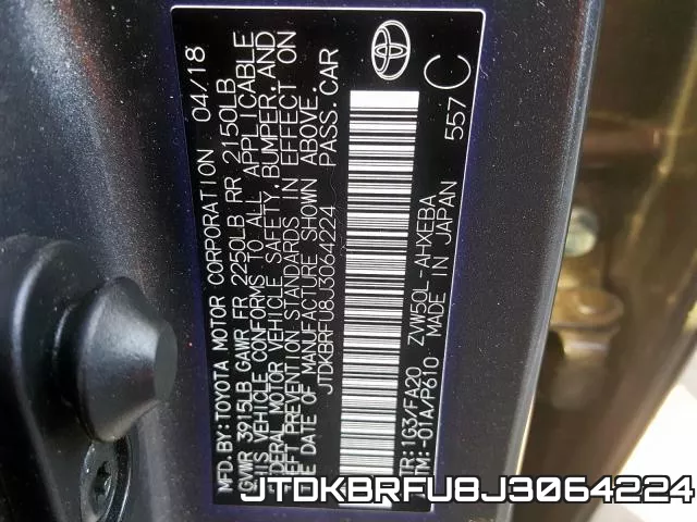 JTDKBRFU8J3064224 фото 2