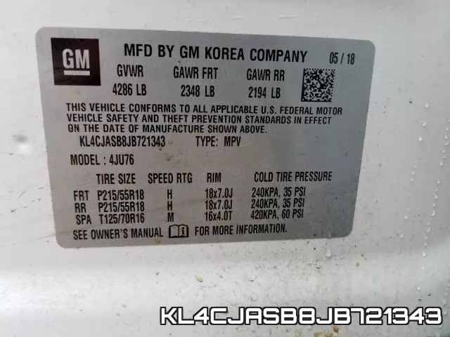 KL4CJASB8JB721343 фото 2