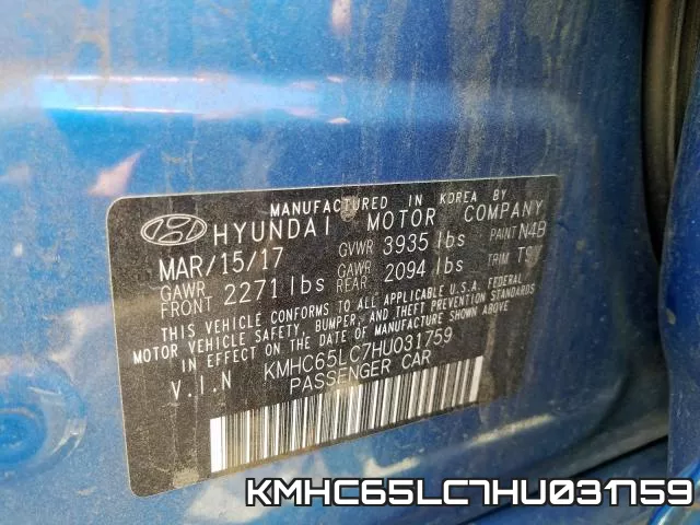 KMHC65LC7HU031759 фото 2