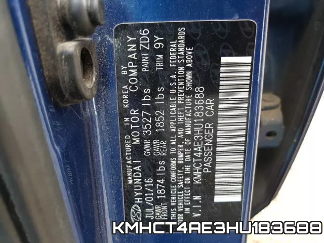 KMHCT4AE3HU183688 фото 2