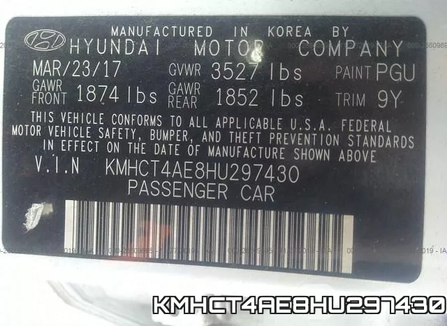 KMHCT4AE8HU297430 фото 10