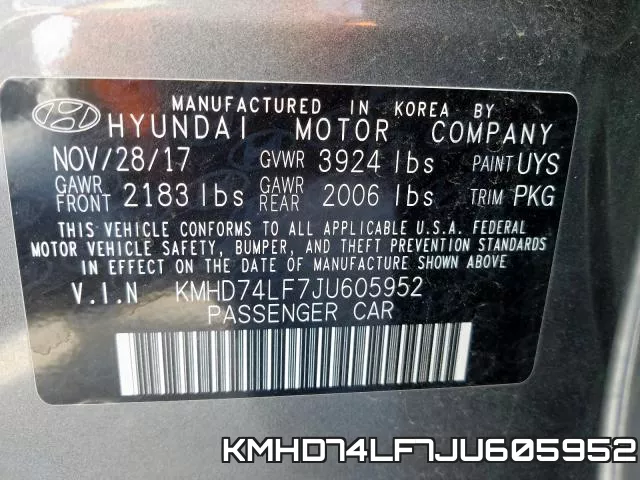 KMHD74LF7JU605952 фото 2