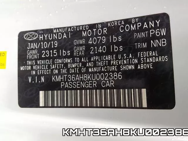 KMHT36AH8KU002386 фото 2