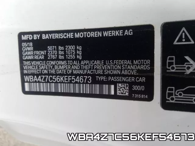 WBA4Z7C56KEF54673 фото 2