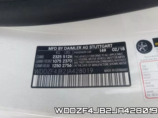 WDDZF4JB2JA428019 фото 2