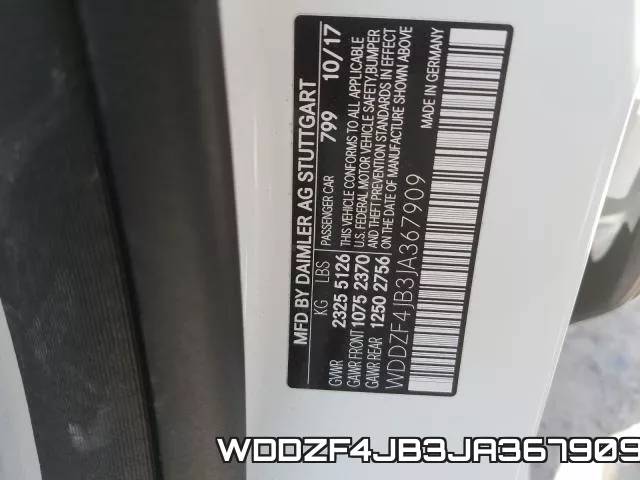 WDDZF4JB3JA367909 фото 2