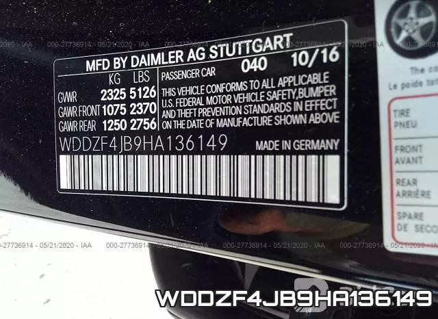 WDDZF4JB9HA136149 фото 10