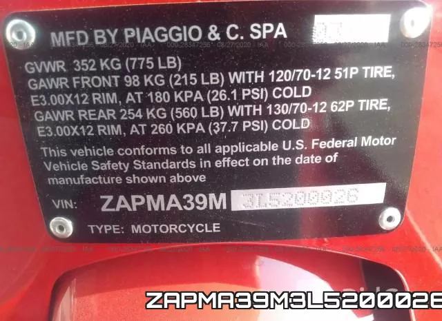 ZAPMA39M3L5200026 фото 10