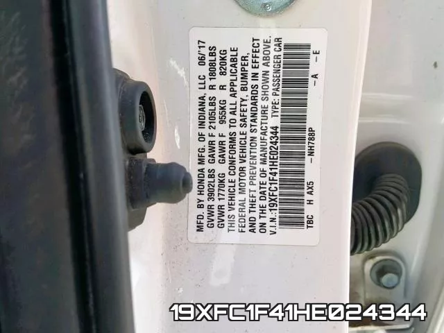 19XFC1F41HE024344 фото 2