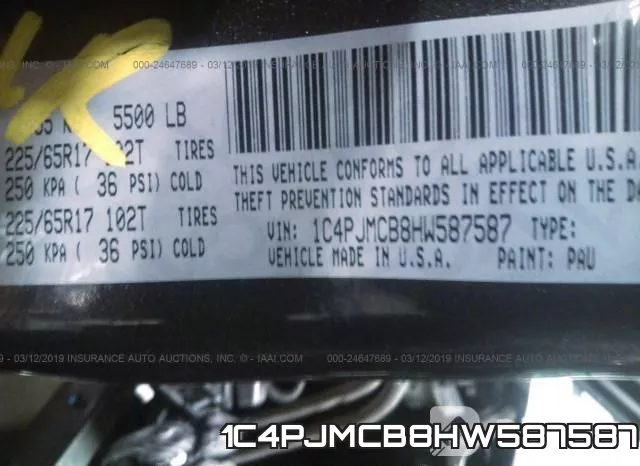 1C4PJMCB8HW587587 фото 10