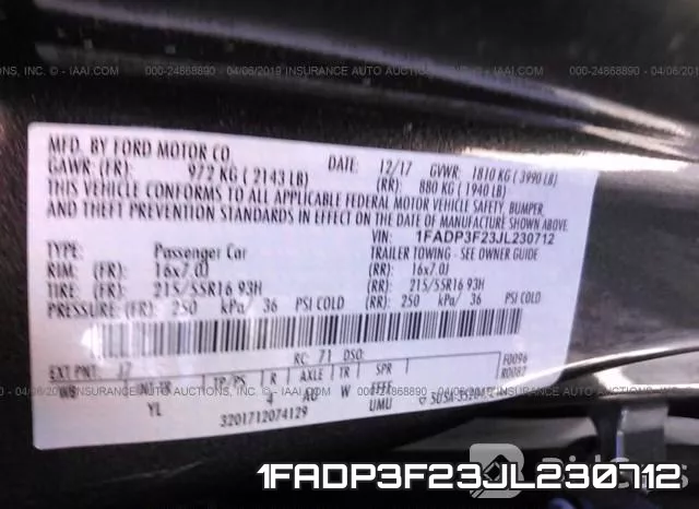 1FADP3F23JL230712 фото 10