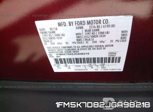 1FM5K7D82JGA98218 фото 10
