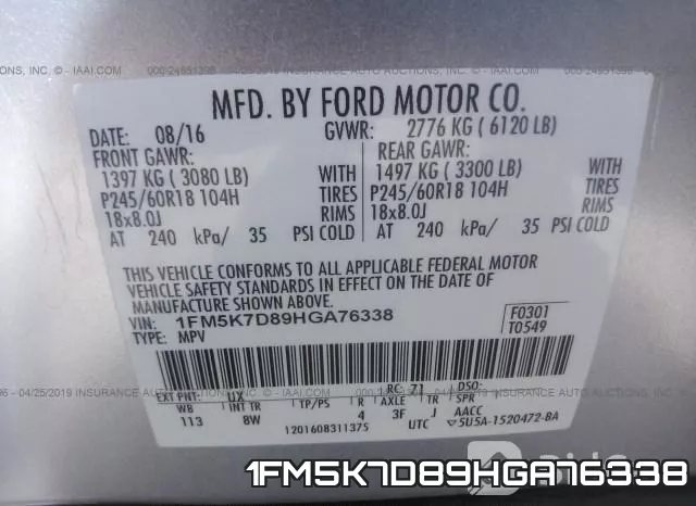 1FM5K7D89HGA76338 фото 10