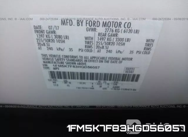 1FM5K7F83HGD56057 фото 10