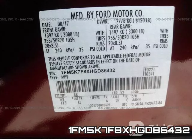 1FM5K7F8XHGD86432 фото 10