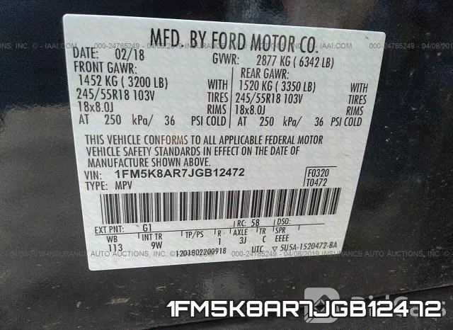 1FM5K8AR7JGB12472 фото 10
