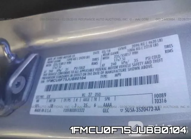 1FMCU0F75JUB80104 фото 10