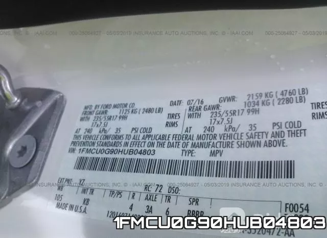 1FMCU0G90HUB04803 фото 10