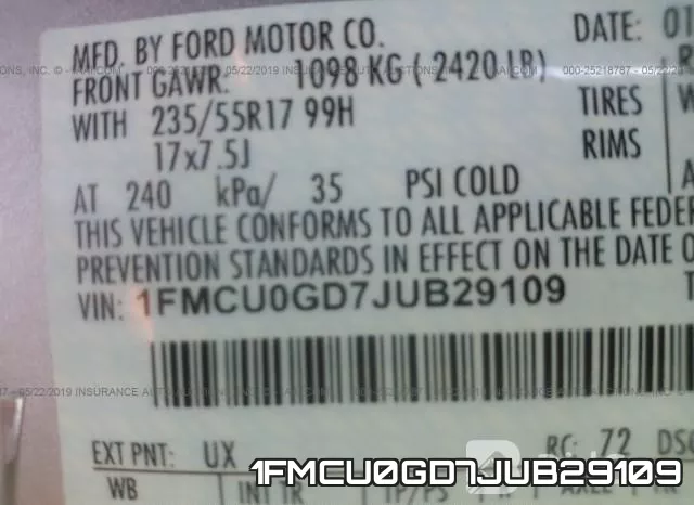 1FMCU0GD7JUB29109 фото 10