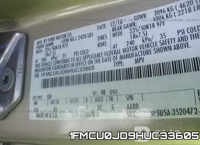 1FMCU0JD9HUC33605 фото 10