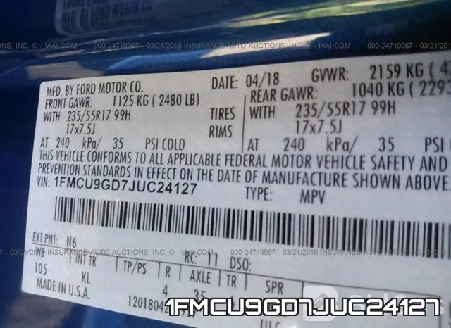 1FMCU9GD7JUC24127 фото 10