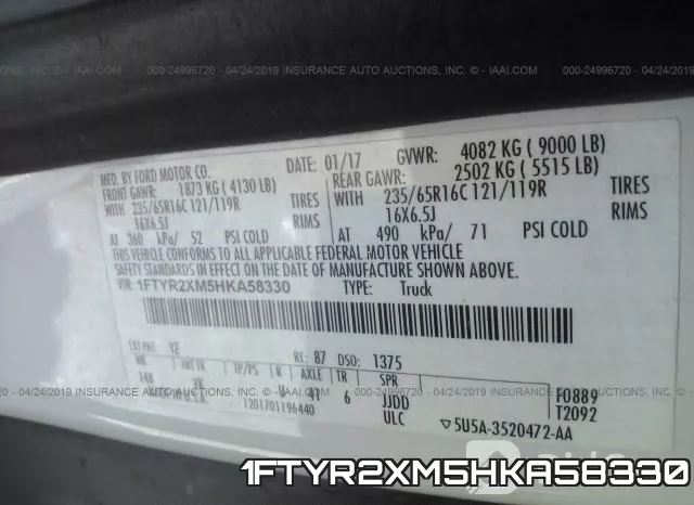 1FTYR2XM5HKA58330 фото 8