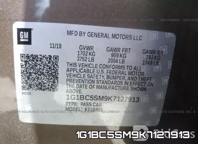 1G1BC5SM9K7127913 фото 10