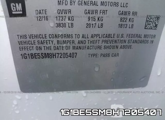 1G1BE5SM8H7205407 фото 10