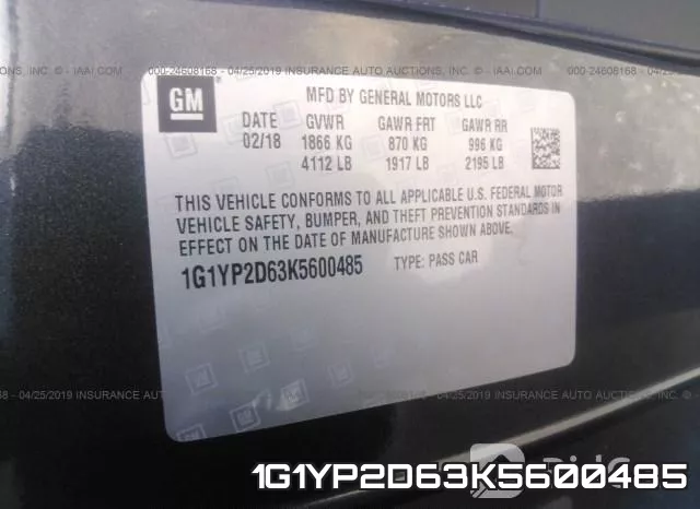 1G1YP2D63K5600485 фото 10