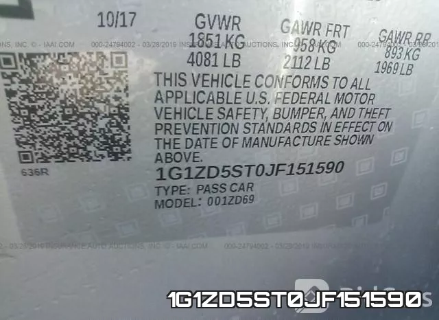 1G1ZD5ST0JF151590 фото 10